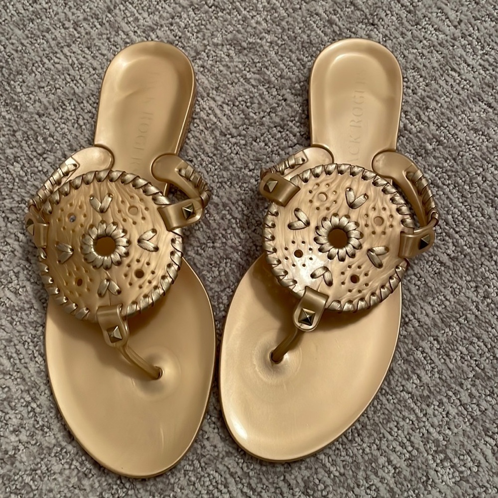 Jack Rogers Georgica Gold Jelly Sandals 8